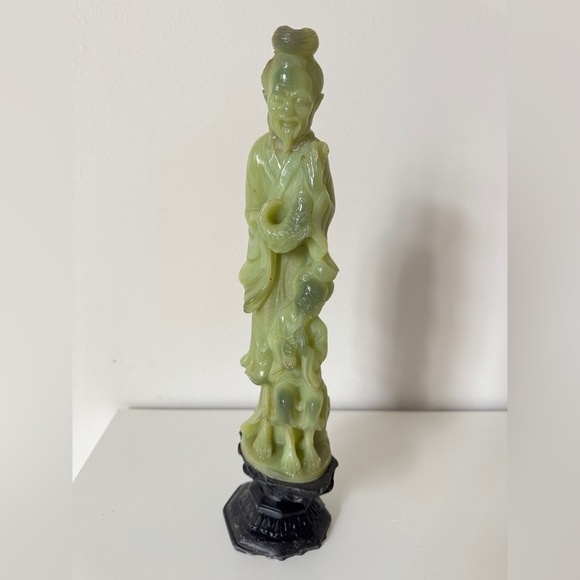 Vintage Chinese Shou Xing God of Longevity Statue on Base 12in - Picture 7 of 7